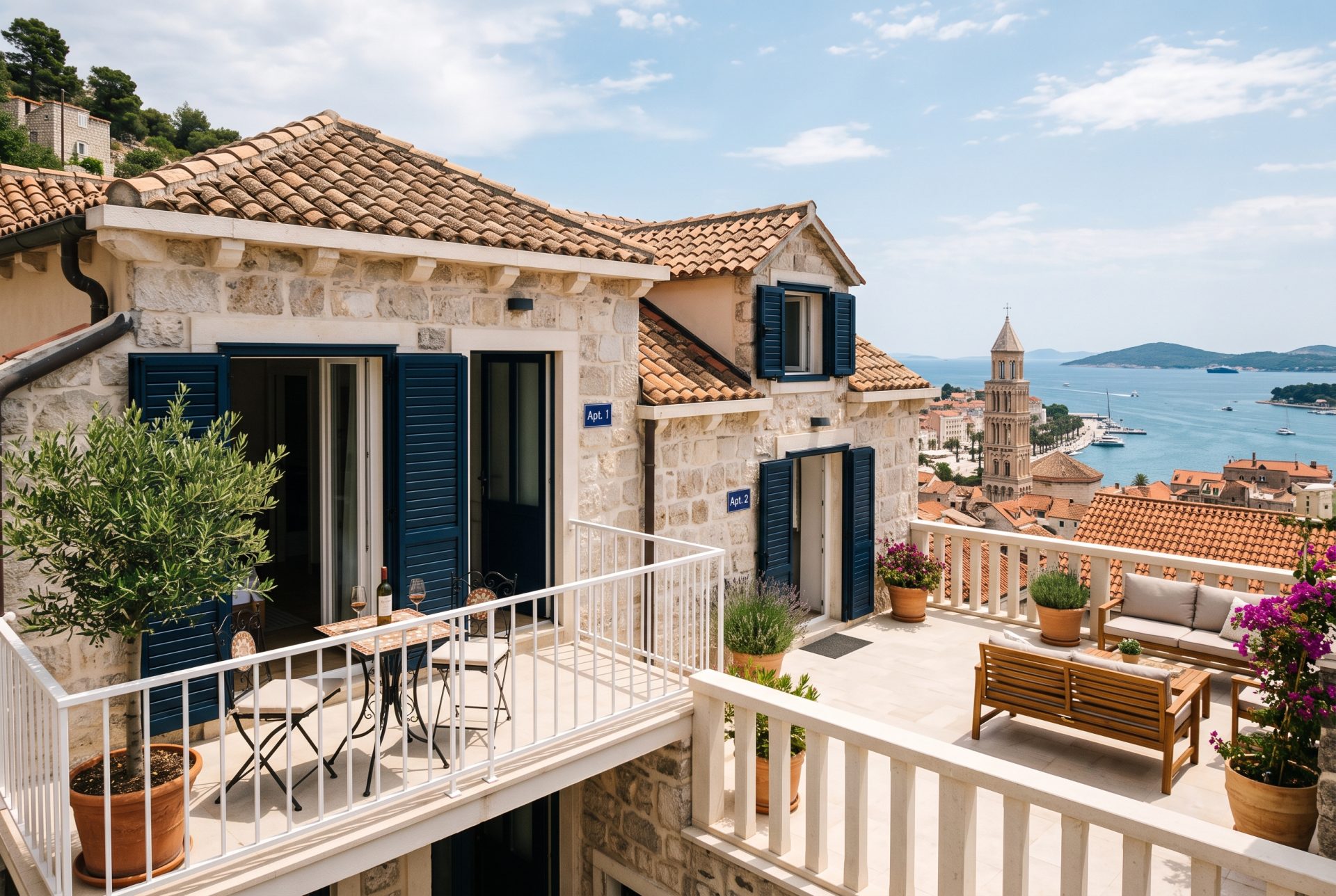 The model: two apartments in Split, three occupancy levels